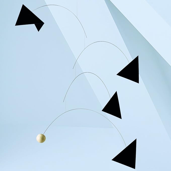Mirage Black and White Hanging Mobile - 24 Inches Beech Wood - Handmade in Denmark by Flensted