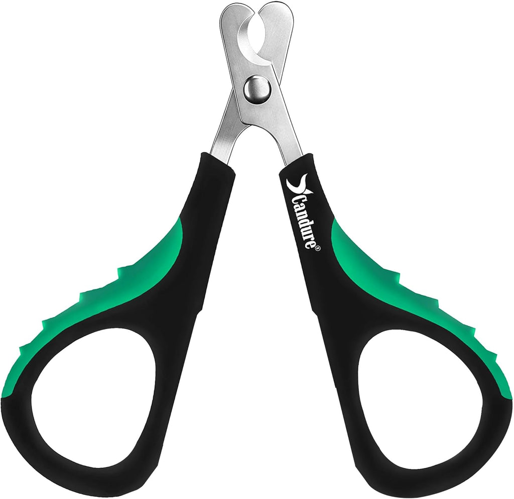 Candure Cat Nail Clippers for Cats, Rabbits, Hamsters, Birds - Stainless Steel Trimmer with Precise Angled Edges for Easy & Safe At-Home Grooming
