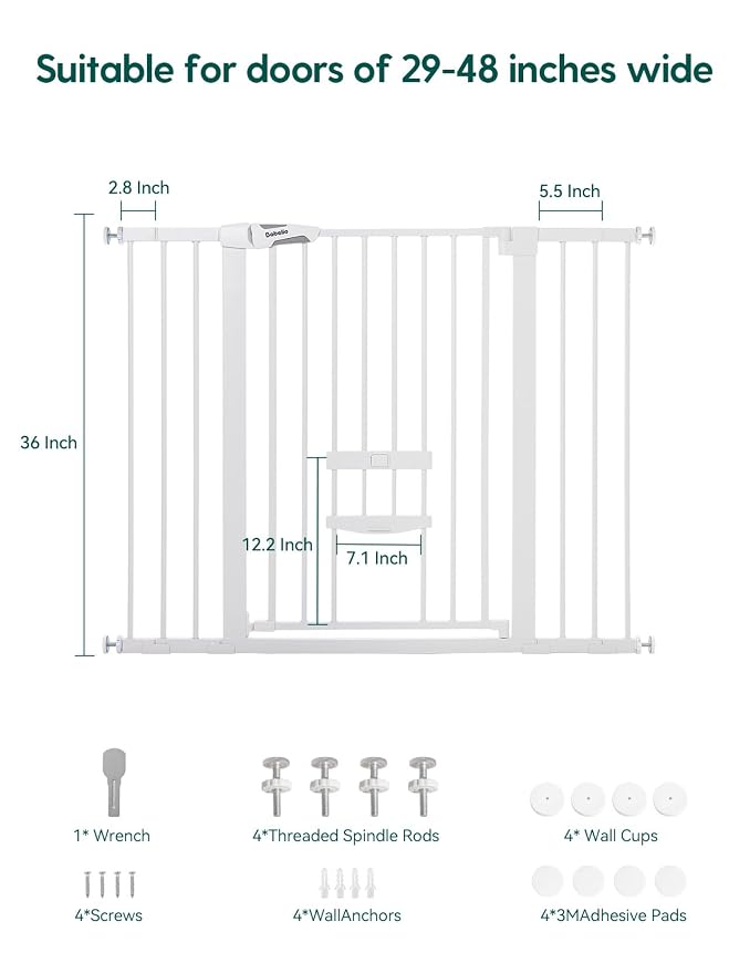 Babelio 36 Inch Extra Tall Baby Gate - Image 5