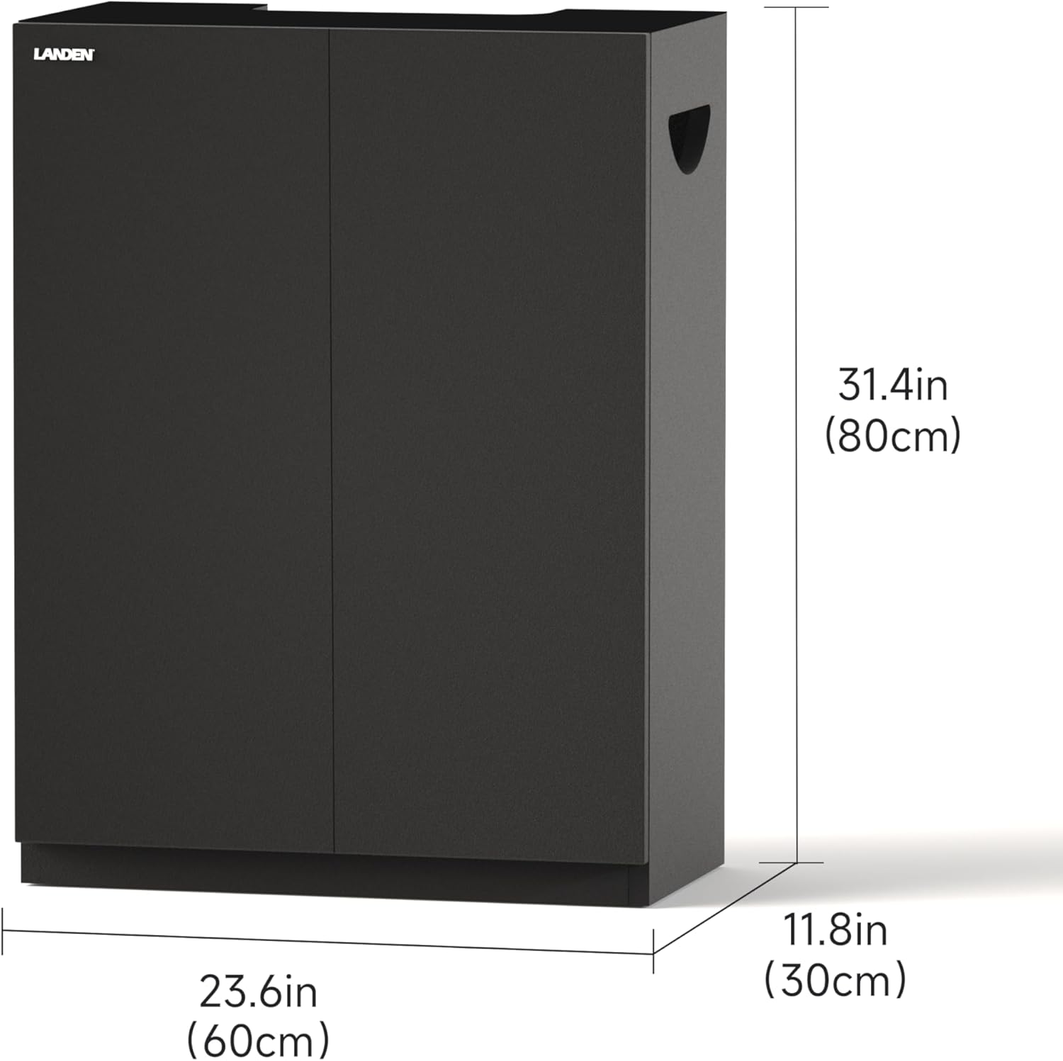 LANDEN Aquarium Wooden Stand and Cabinet Fish Reptile Sea Salt WaterTank Stand, Nano Foam Leveling Mat Included, W23.6xD11.8xH31.49in, Matte Black Painted (Stand Only)
