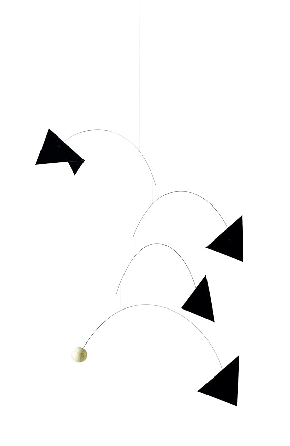 Mirage Black and White Hanging Mobile - 24 Inches Beech Wood - Handmade in Denmark by Flensted