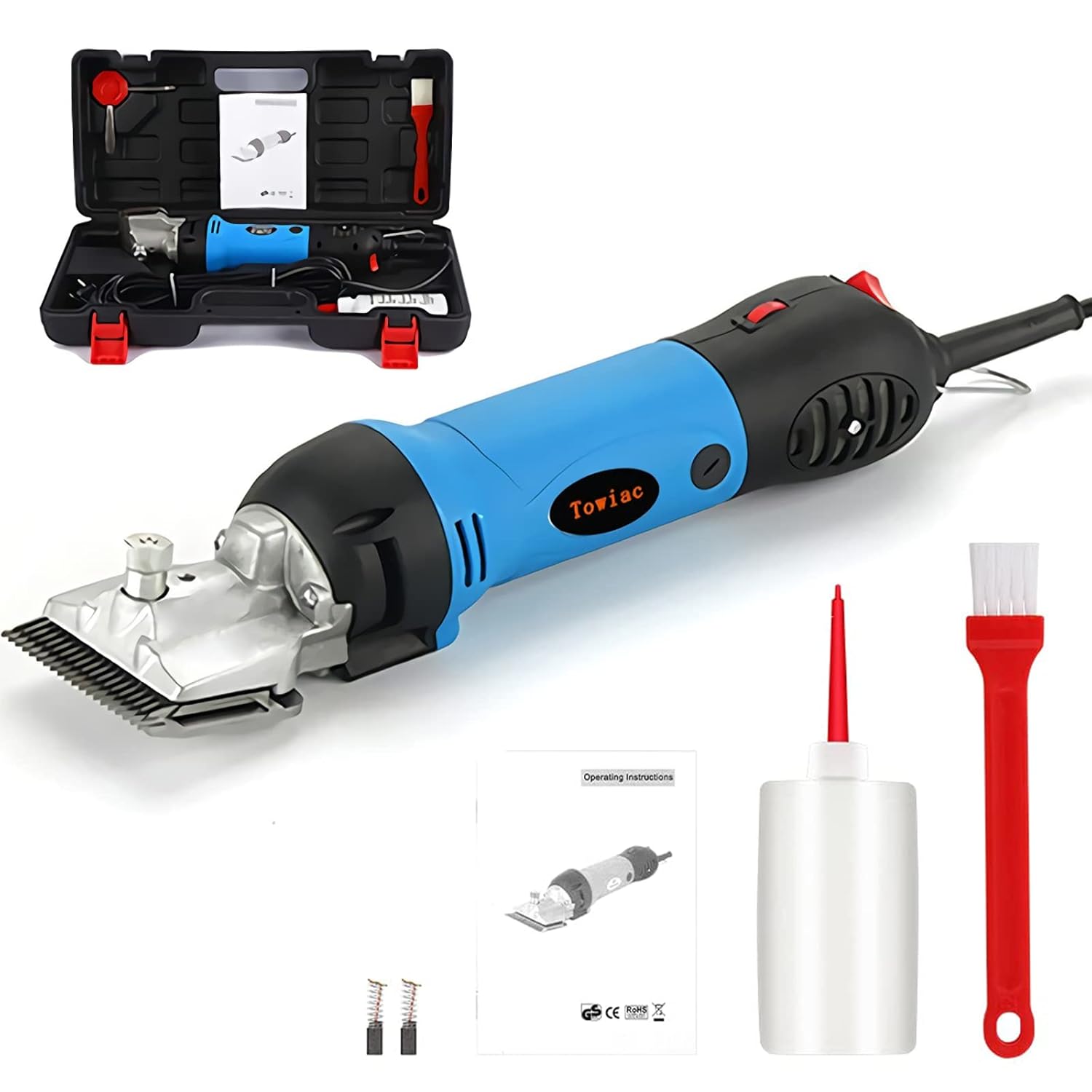 Horse Clippers,550w Electric Horse Grooming Kit,Professional Livestock Clippers, 6 Speeds Heavy Duty Equine Clippers for Big Dogs