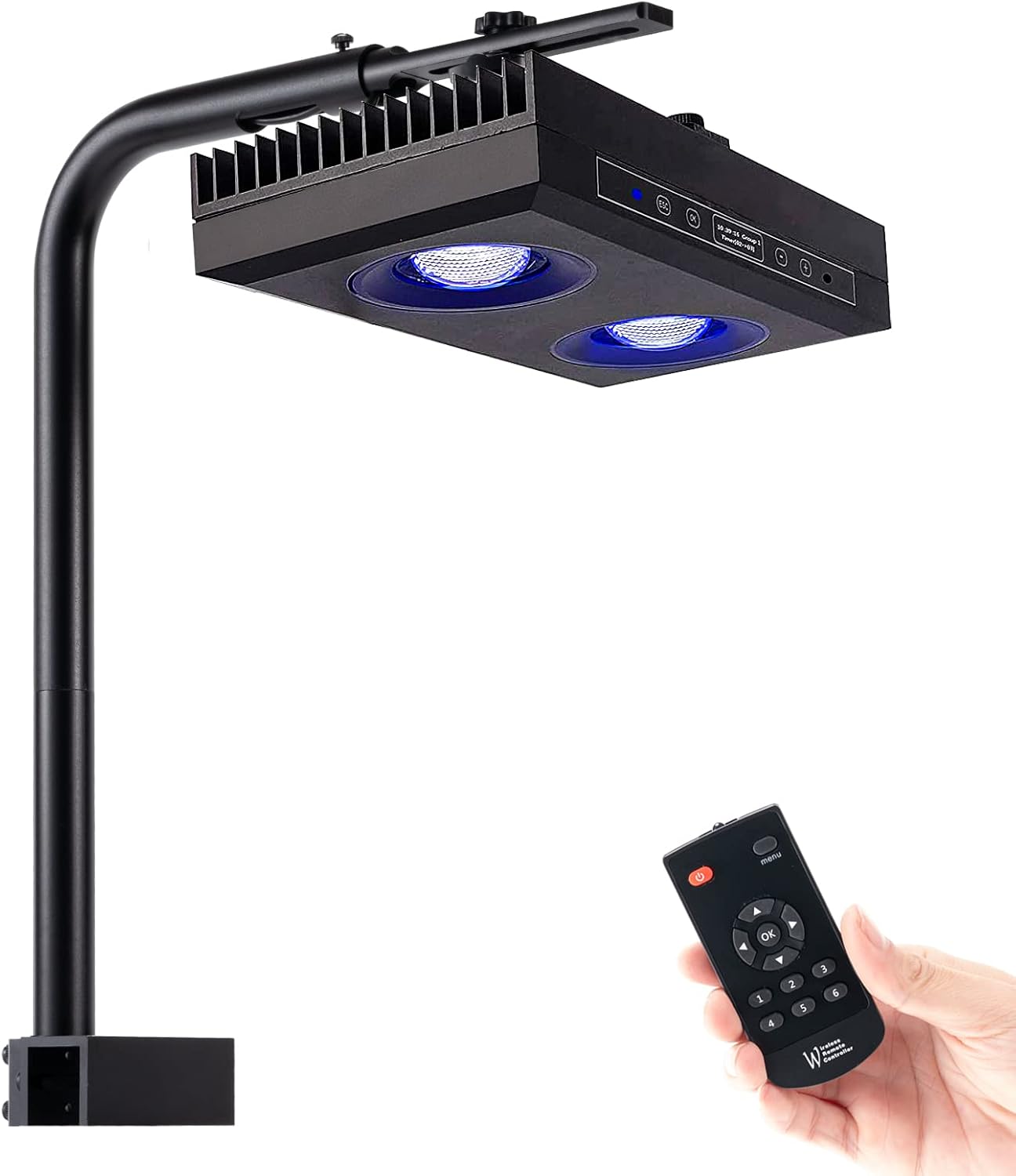 Aquarium Light - 95 Watt Sunrise Sunset Moonlight, Group Control Program Coral Reef Light Dimmable Full Spectrum for Marine Tanks,Saltwater Tank Light with Timer (Brackets)