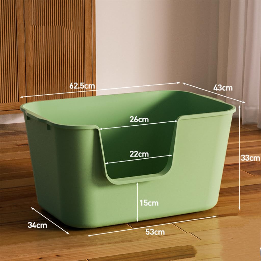 Extra Large Kitty Litter Box with High Sides, Anti-Splashing, Tool-Free Assembly, Multi Cat, Jumbo (Grey) 24.60" L x 16.92" W x 12.99" H