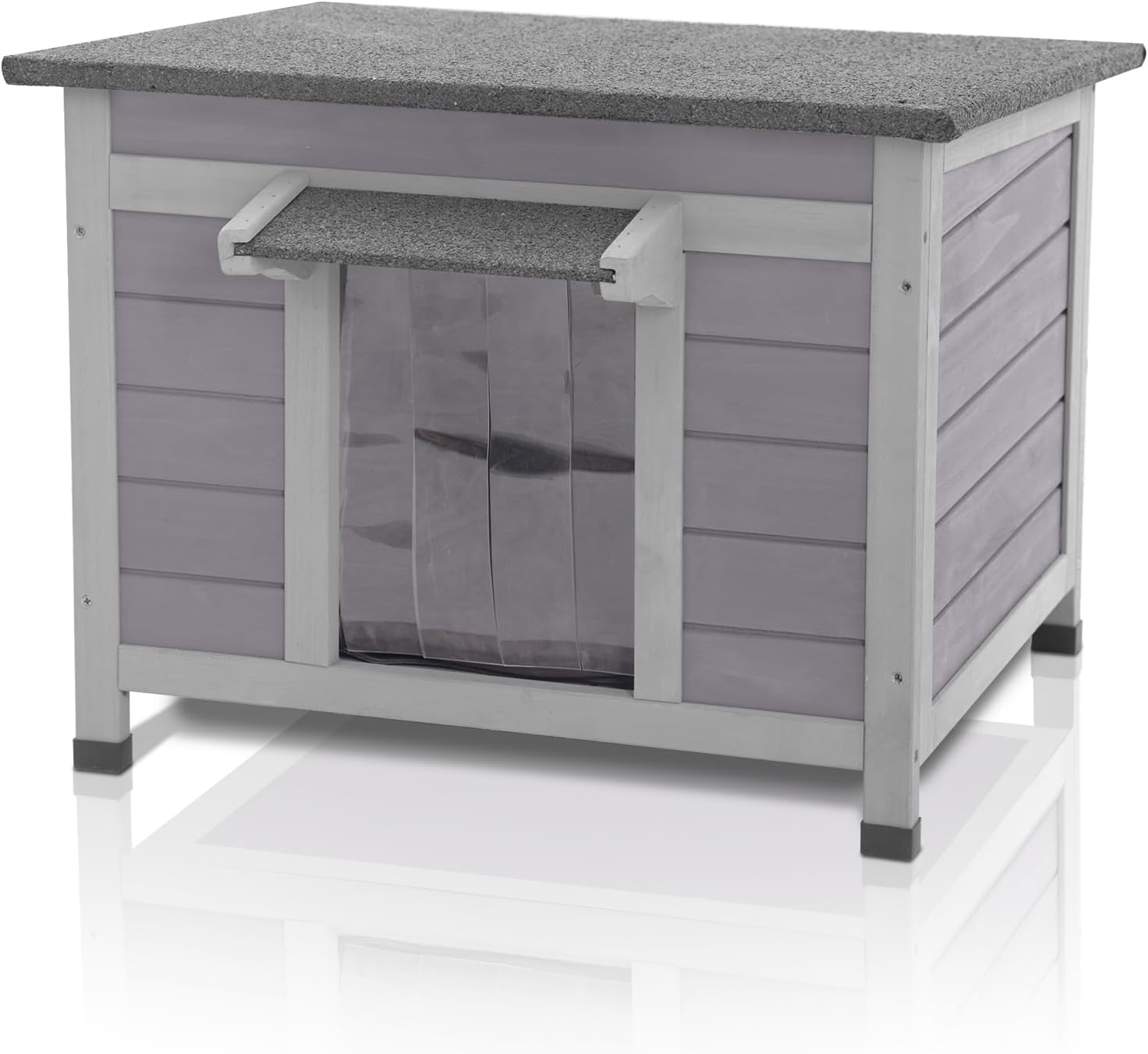 GUTINNEEN Outdoor Cat House Wooden Rabbit Hutch Outside Feral Cat Shelter Bunny Cage Guinea Pig Habitat Weatherproof(AIR12)
