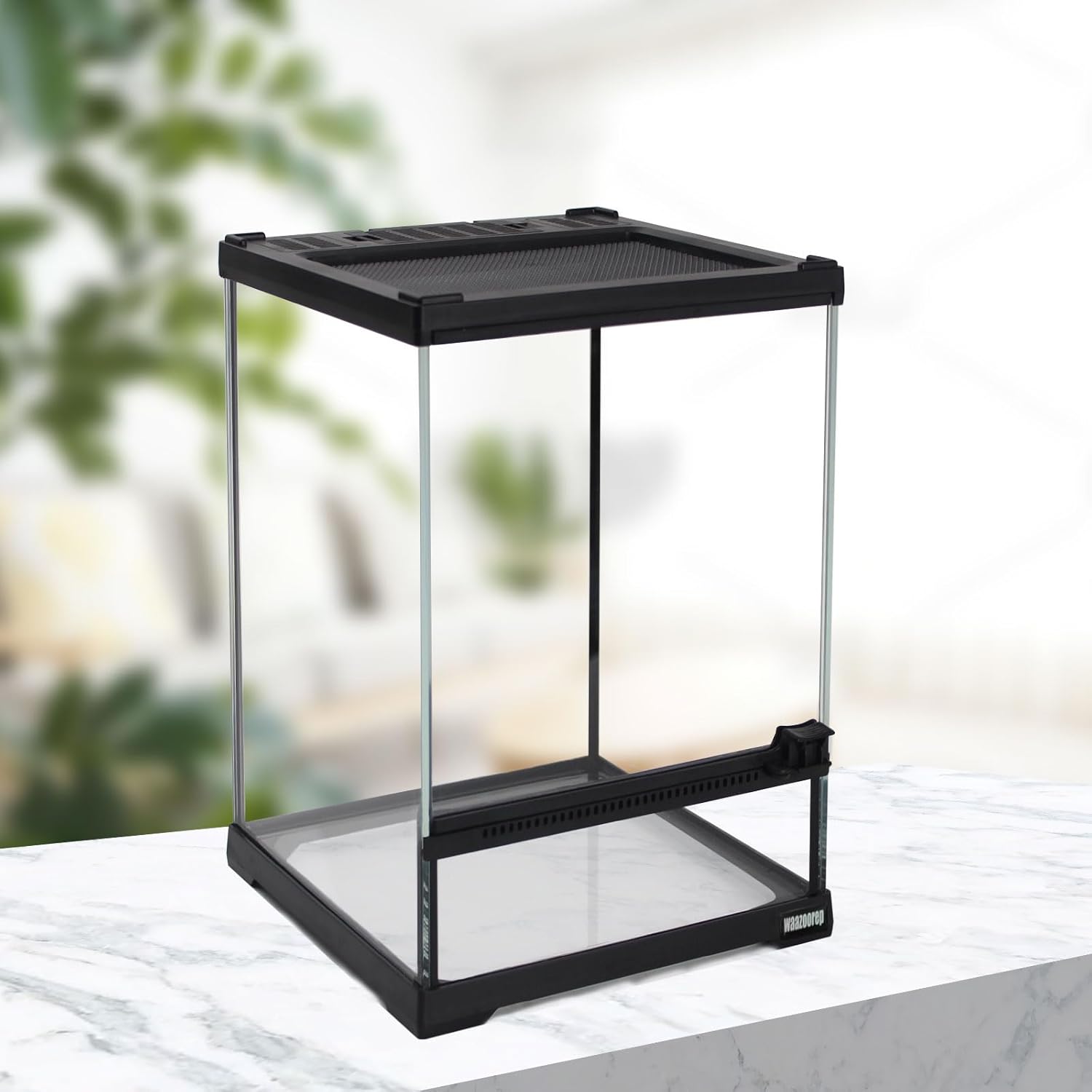 Mini Reptile Glass Terrarium Tank 8"*8"*10" Full View with Front Opening Door,Amphibians Enclosure Habitat Cage for Leopard Gecko Tarantula Young Lizard Hermit Crab Frog Insects Breeding
