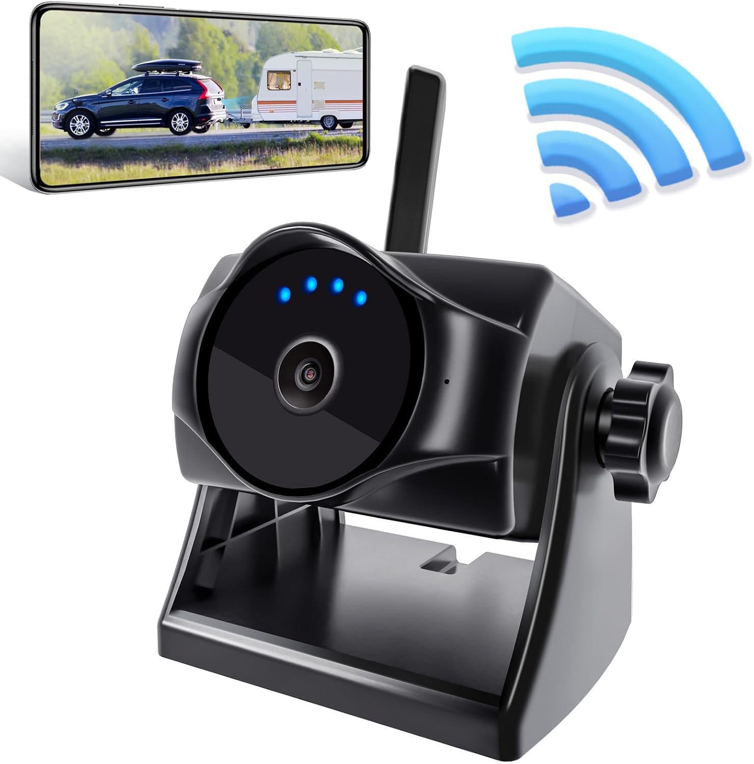 1080P Magnetic Wireless Backup Camera, WiFi Hitch Camera with Long-Lasting Battery,Night Vision,IP69K, Easy Installation for RVs, Trucks, Trailers, Compatible with iPhone,iPad, Android Devices