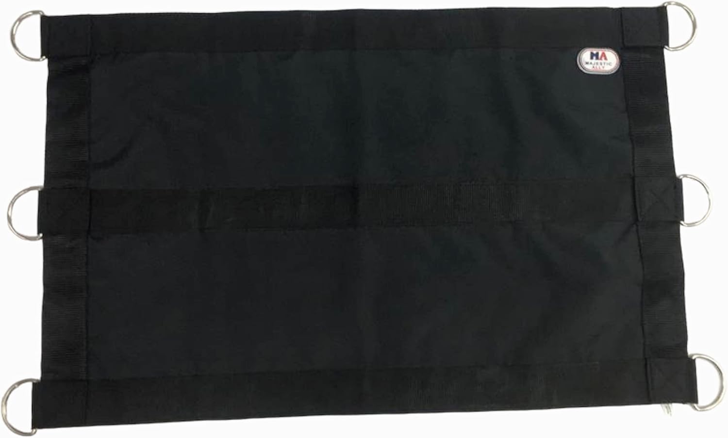 Majestic Ally 1200D 29"x19" Horse Stall Guard with Replaceable and Adjustable Length Straps and Replaceable Hardware (Black Black)