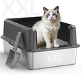 WoofiGo Enclosed Stainless Steel Cat Litter Box by CatLitterBox