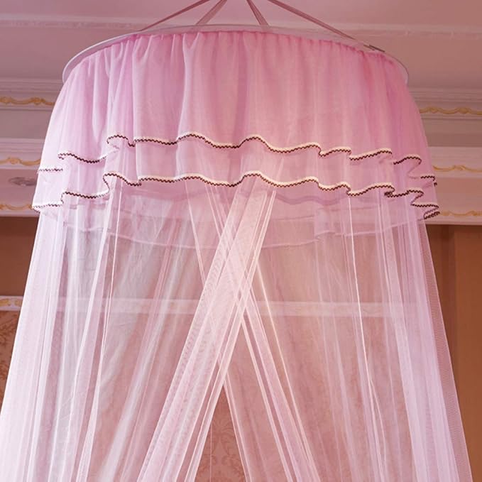 Breathable Round Canopy Lace Princess Net Bed Curtain Netting ()