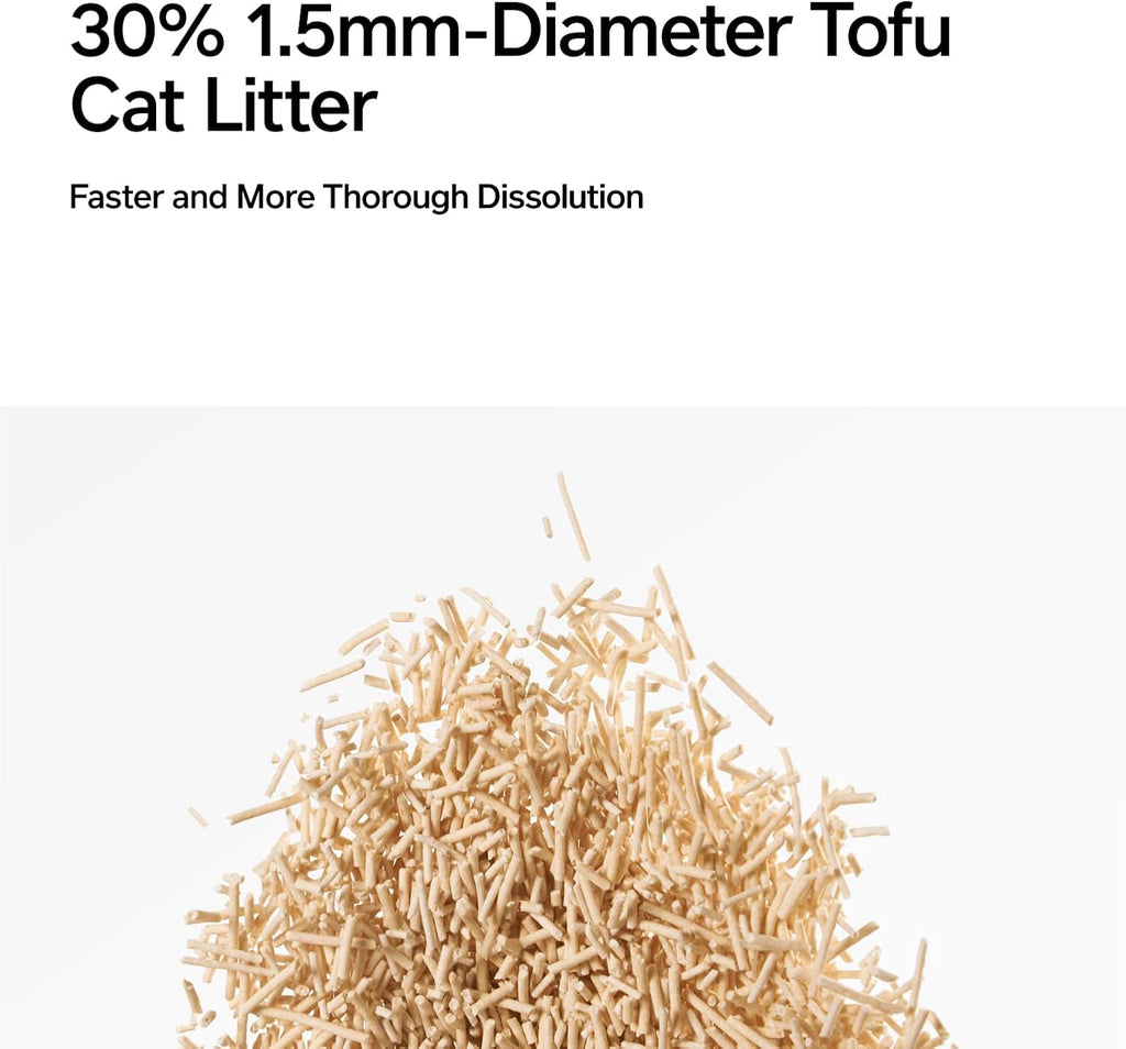 pidan Tofu Cat Litter Clumping,Flushable,Ultra Absorbent and Fast Drying, 100% Natural Ingredients Litter,Solubility in Water,Really Dust-Free,Less Scattering (5.3lb×4bags)