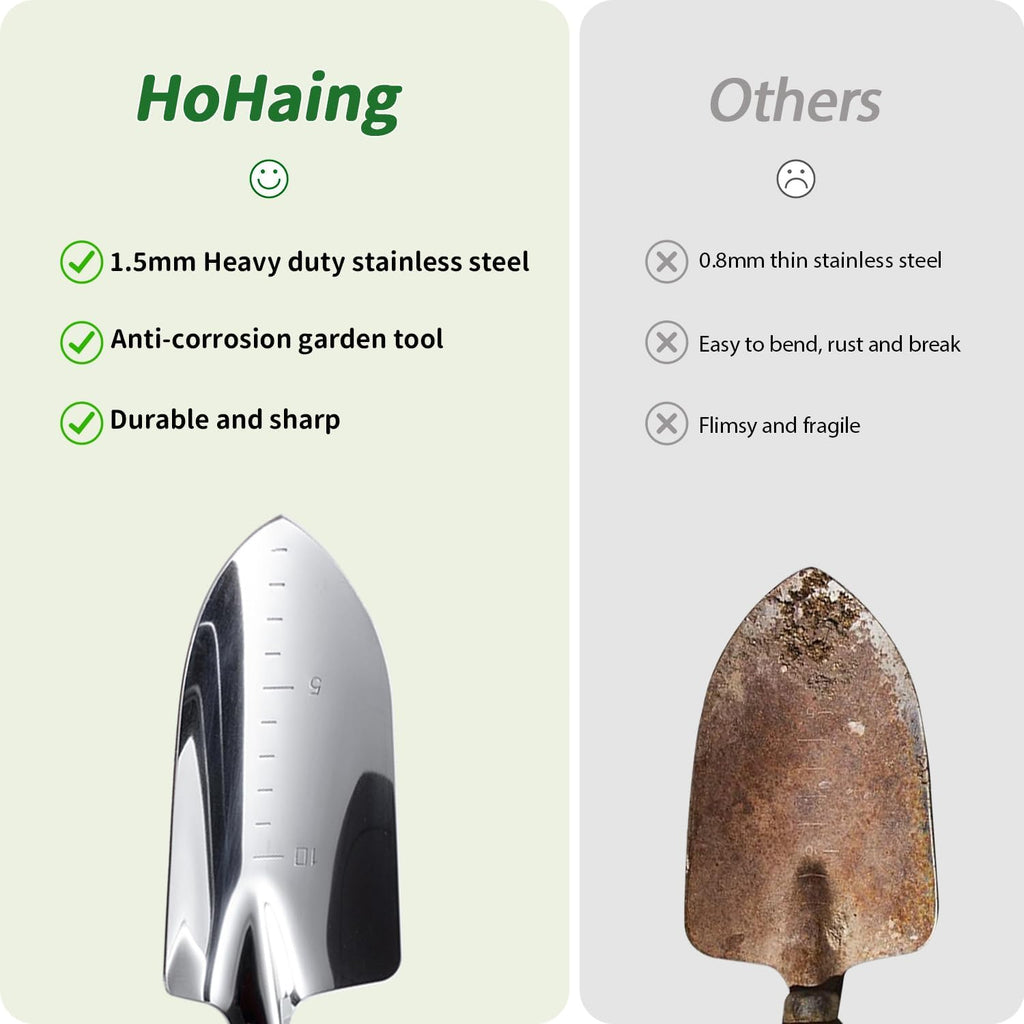 Garden Tool Set, 2 Pieces Stainless Steel Heavy Duty Garden Tools, Garden Kit with Ergonomic Wooden Handle, Durable Garden Tools for Gardening, Gardening Gifts for Women