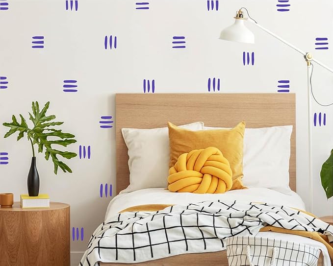 120pcs Modern Line Wall Stickers Boho Nursery Kids Living Room Scandinavian Home Décor Self-Adhesive Murals Vinyo DIY Gift YT5037 (Purple)
