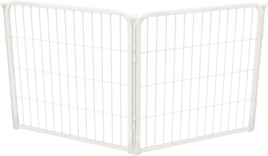 FXW Homeplus Unleashed Indoor Dog Playpen - Stress-Free and Safe Play, Heavy Duty 24 Inch 2 Wire Panels Dog Pen for Puppy and Small Dogs, White│Patented