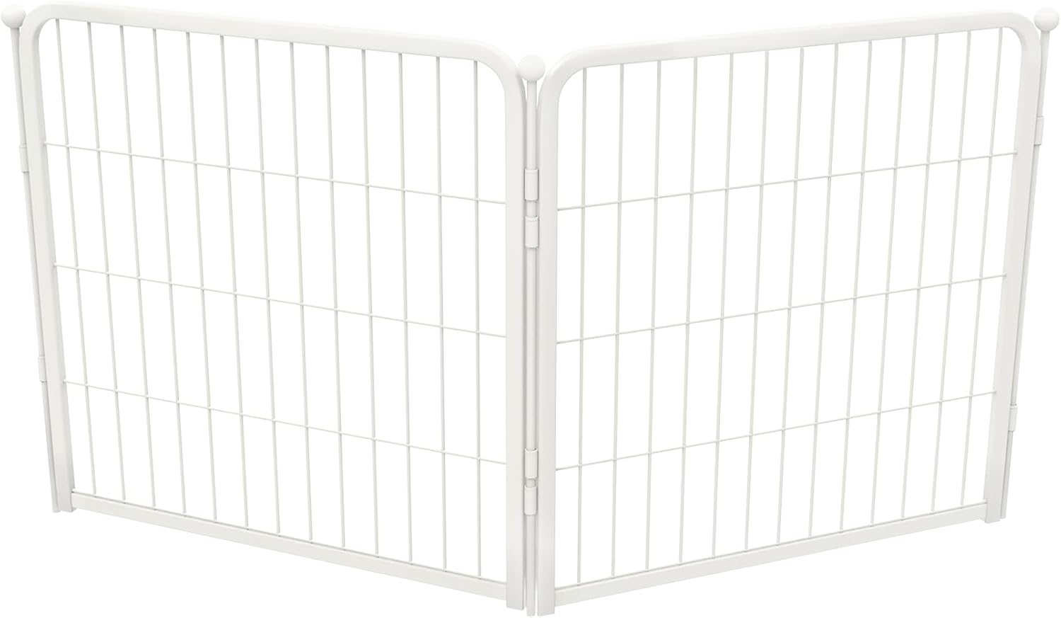 FXW Homeplus Unleashed Indoor Dog Playpen - Stress-Free and Safe Play, Heavy Duty 24 Inch 2 Wire Panels Dog Pen for Puppy and Small Dogs, White│Patented