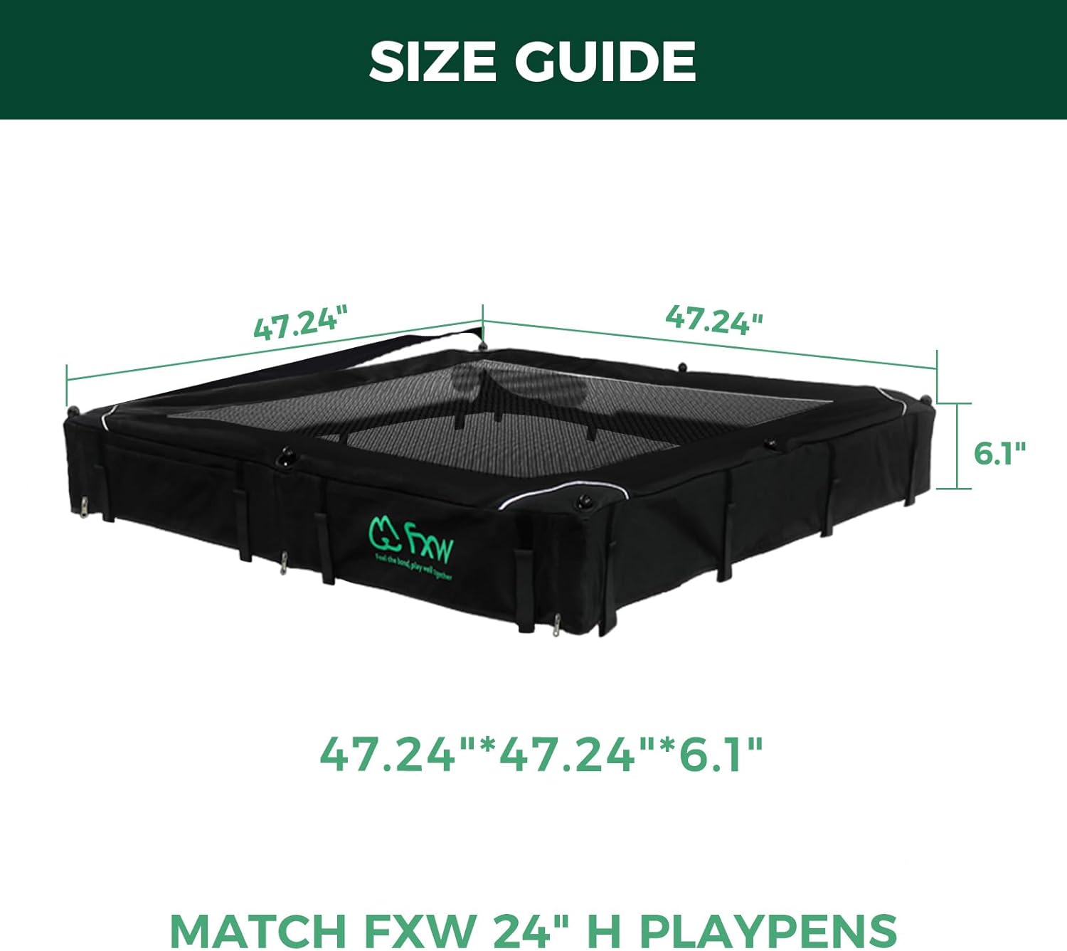 FXW Homeplus Unleashed Indoor Dog Playpen - Stress-Free and Safe Play, Heavy Duty 24 Inch 8 Wire Panels with Playpen Cover for Puppy and Small Dogs, Black│Patented