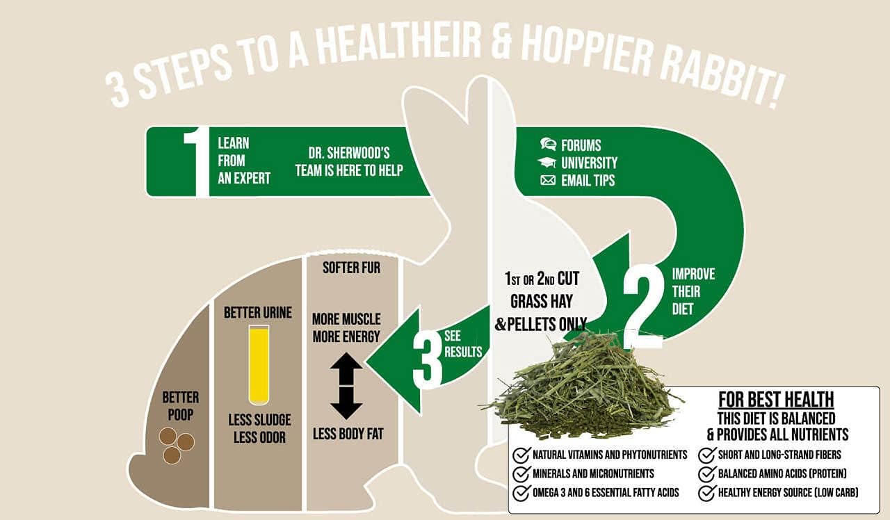 Sherwood Baby Rabbit Food. Hay-Based Pellet. No Wheat, Corn, or Soy for Better Digestion. 20 lbs