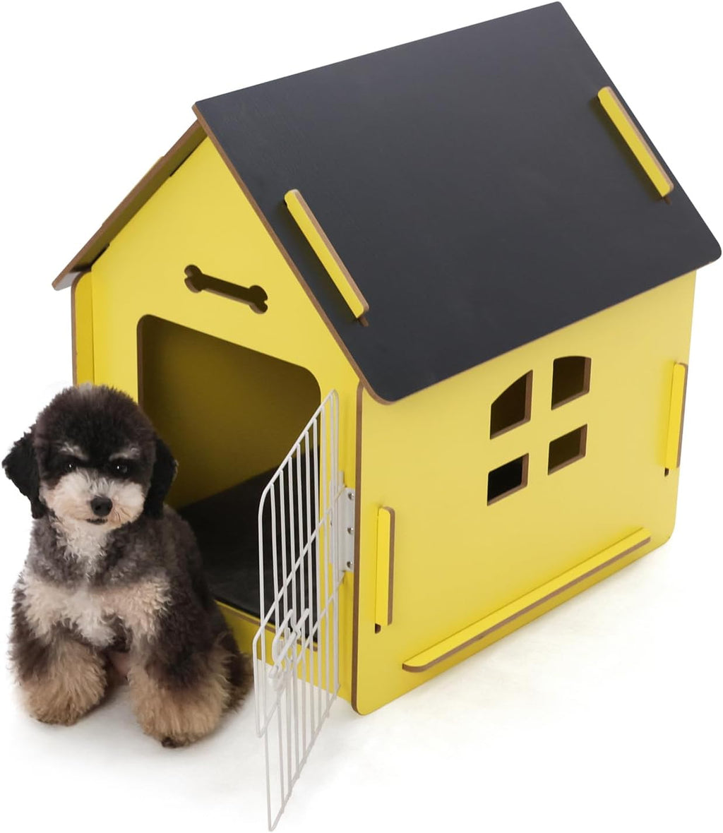 Dog House Indoor for Small Dogs or Cats, Cozy Wooden Design, Small Indoor Bed House, with Air Vents and Elevated Floor Warm Dog Cave