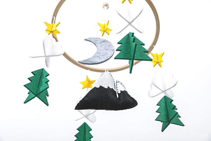 Sorrel + Fern Starry Woodland Night Mobile w/ Garland - Nursery Decoration for Boys & Girls