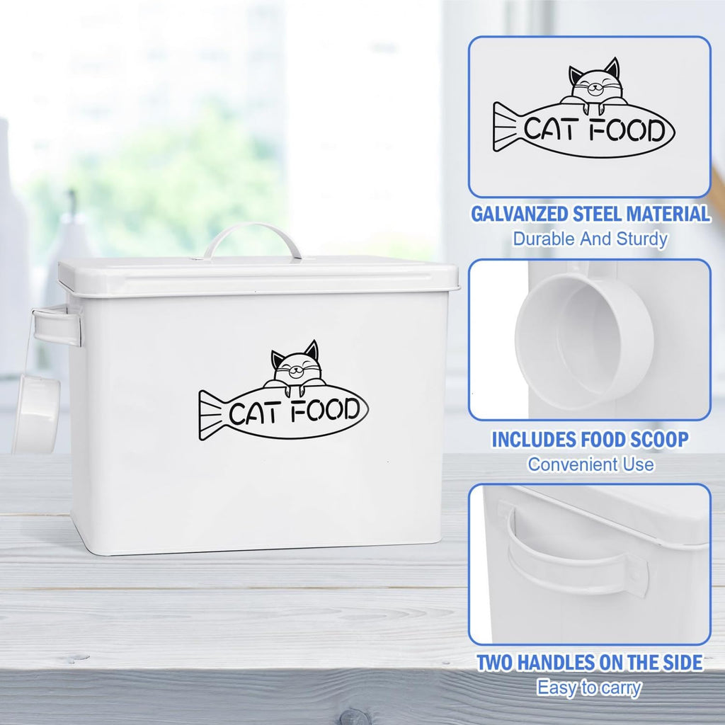 Large Dog and Cat Food Storage Container, Farmhouse Pet Food Storage Containers with Lid and Dry Food Scoop, Durable Airtight Cat Food Container, Great Gift for Pet Owners