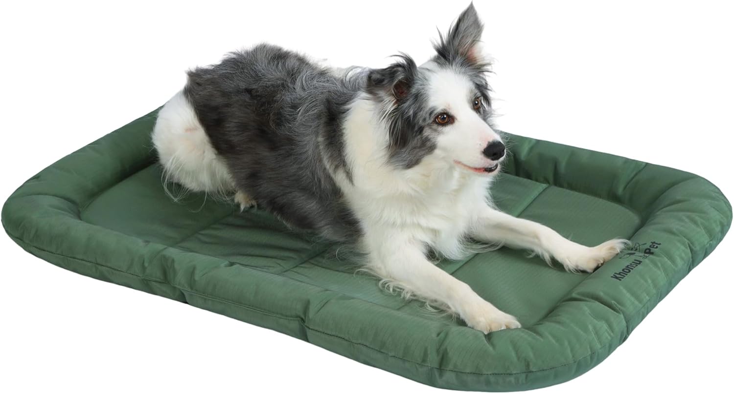 KHONSU PET Durable Dog Bed Tough and Tear Proof Dog Crate Bed, 800lbs Tear Strength PVC-Backed Waterproof Ped Bed Mat Indoor & Outdoor Use for Dogs up to 60 lbs