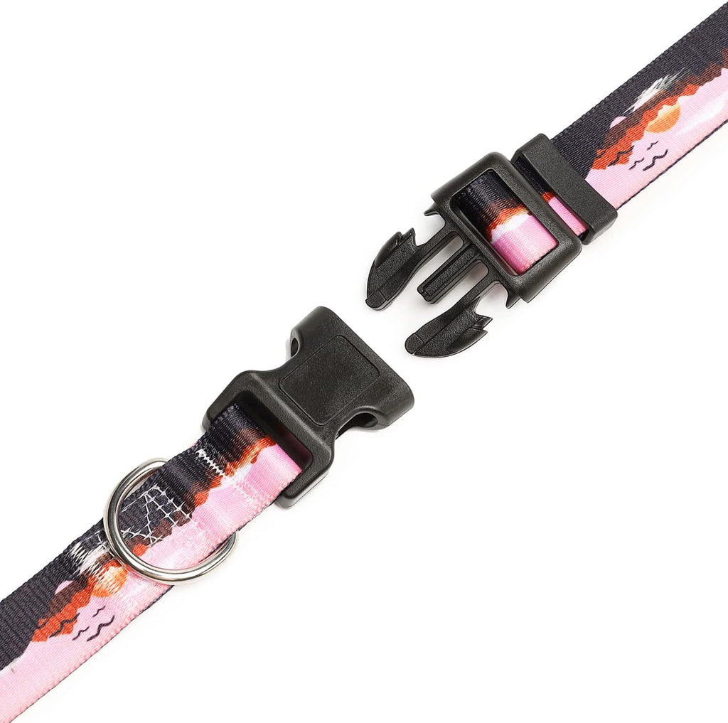 Mercano Adjustable Dog Collar - Special Design Patterns, Soft Nylon Comfortable Durable Pet Collar for Small Medium Large Dogs (XS, Sunset)