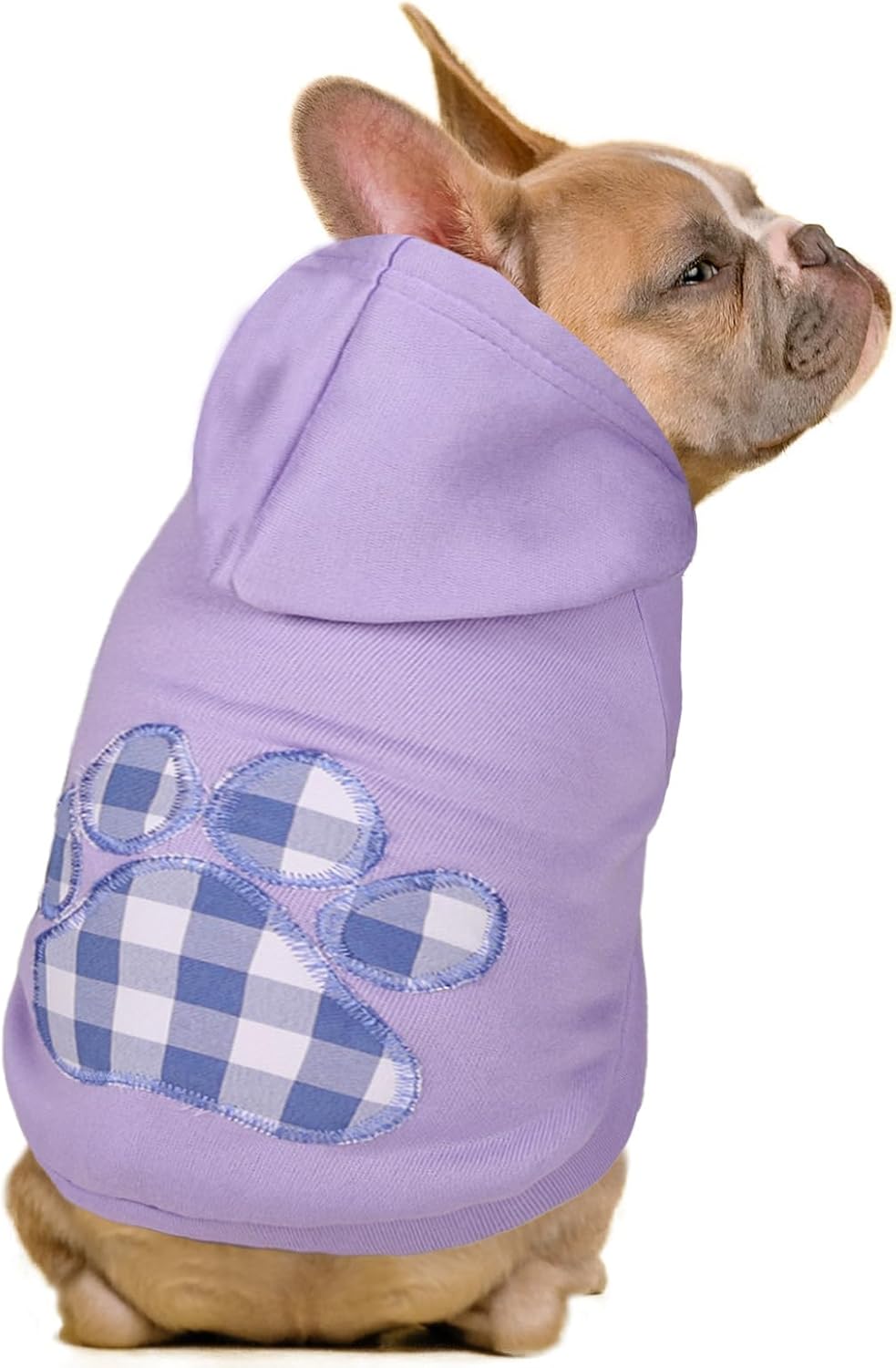 SAWMONG Dog Hoodie,Flannel Pet Hooded Sweater with Hat Puppy Pullover Sweater Shirt,Dog (Purple,L)