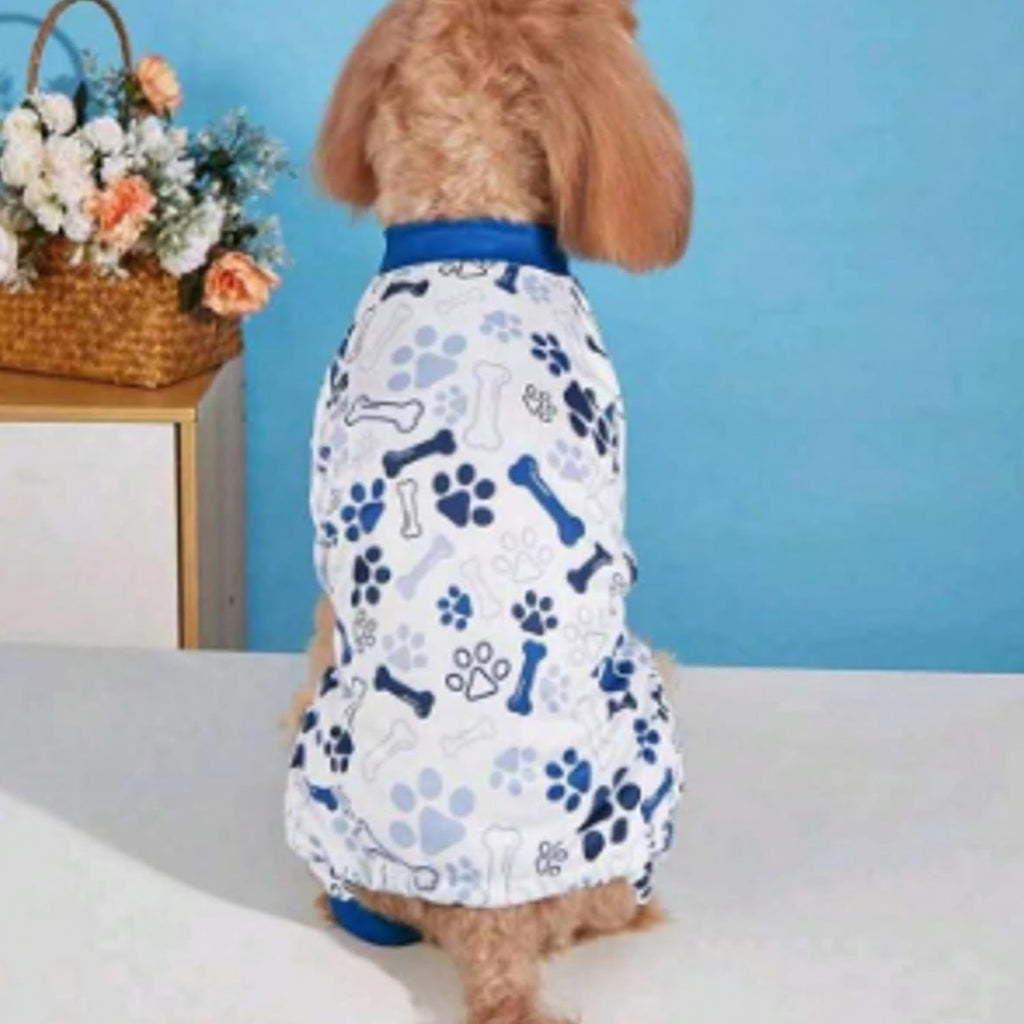 Vet-Approved Dog Onesie Pajamas for Medium Dog Clothes - Lightweight Soft Stretchy Puppy Costume - Certified Hypoallergenic Comfort Anxiety-Reducing (Blue, Large)