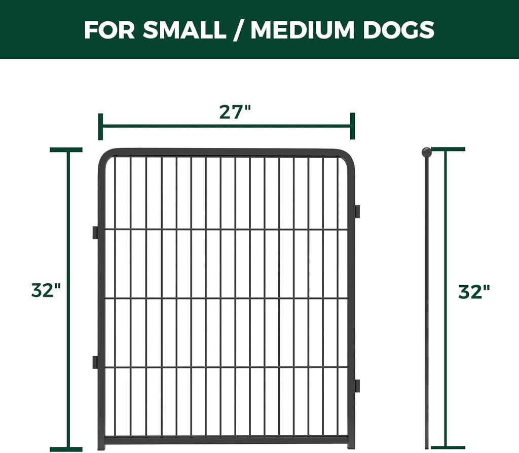FXW Homeplus Unleashed Indoor Dog Playpen - Stress-Free and Safe Play, Heavy Duty 32 Inch 2 Wire Panels Dog Pen for Small and Medium Dogs, Black│Patented