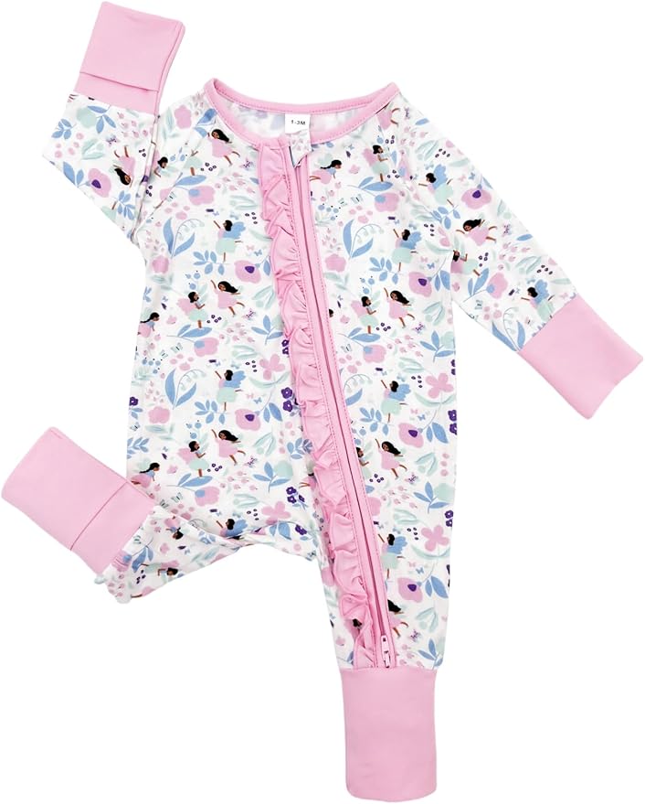 Bow Dream Baby Girl Clothing Footies Bamboo Rayon Baby Girl Clothes Baby Romper Jumpsuit Newborn-24 Months