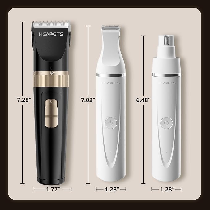 HEAPETS Dog Hair Clippers for Grooming Kit and Dog Paw Trimmer Nail Grinder for - Image 9