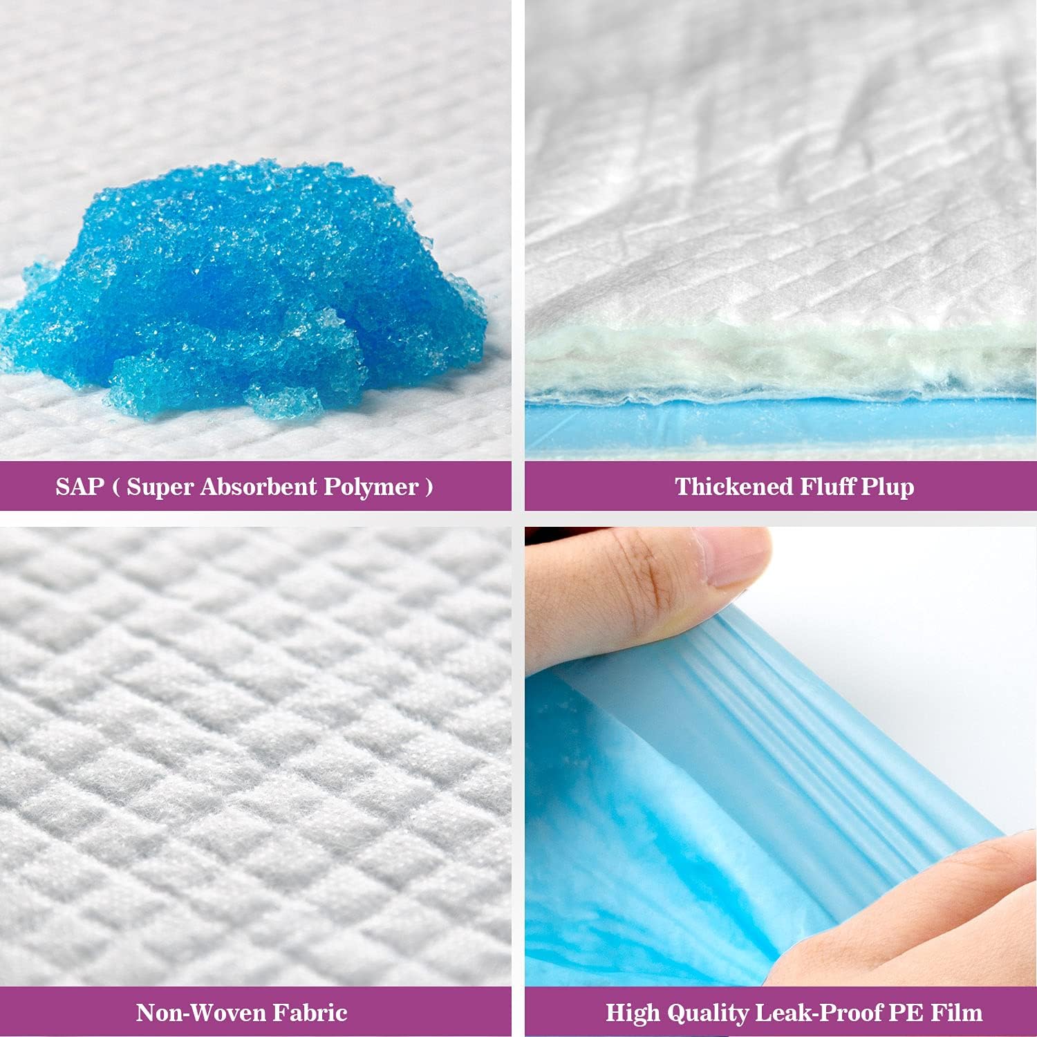 IMMCUTE Large Dog Pee Pads 28"x30"-50 Count | Large Puppy Pee Training Pads Super Absorbent & Leak-Proof | Disposable Pet Piddle and Potty Pads for Puppies | Dogs | Doggie