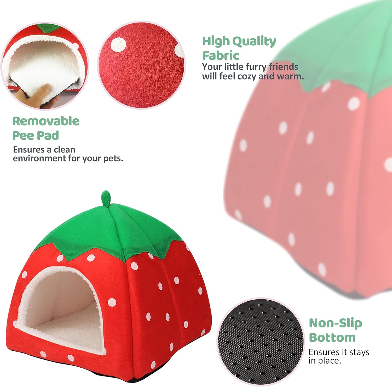 Guinea Pig Hideout 2 Pack Guinea Pig Bed House Cage Accessories Cozy Hide-Out for Hedgehog Ferret Chinchilla&Other Small Animals