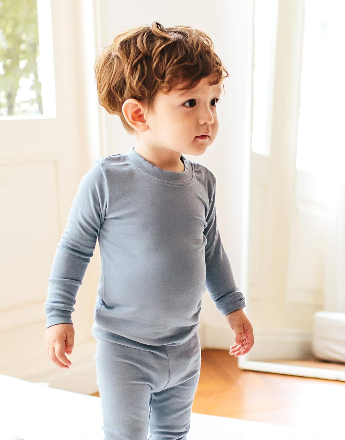 VAENAIT 6M-12Y Toddler Toddler Kids Toddler Girls Boys Soft Comfy Modal Tencel Solid Raglan Sleepwear Pajamas Pjs 2pcs Set