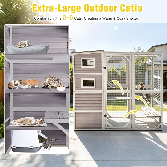 Aivituvin Catio Cat Enclosure Large Window Cat House - Image 3