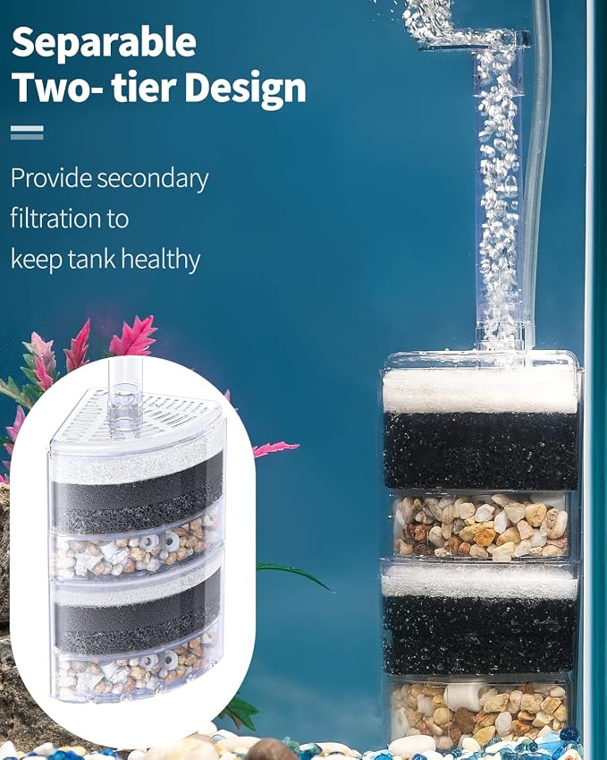 Pawfly Aquarium Corner Sponge Filter Quiet Small Fish Bio Foam Filter - Image 3