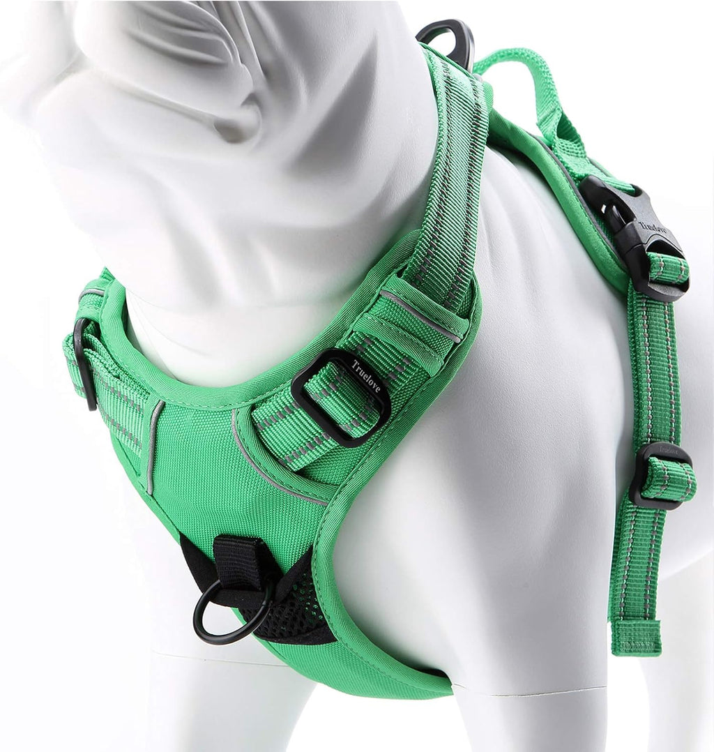 Truelove No Pull Dog Harness with Easy Control Handle and 2 Leash Attachments,Reflective Adjustable Pet Vest