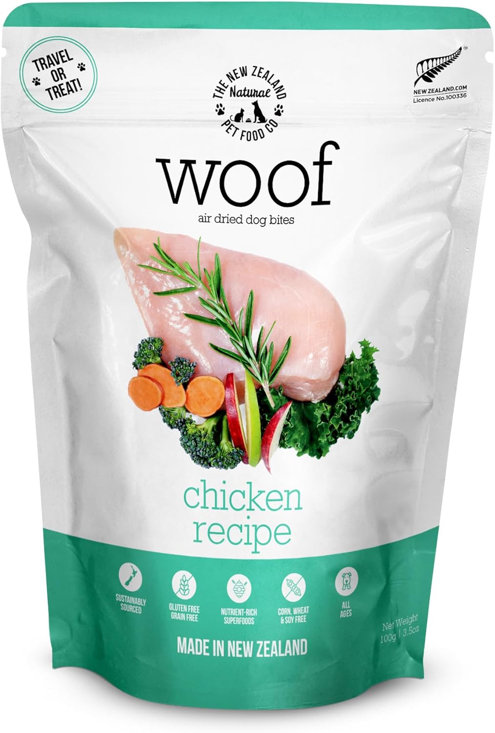 Air Dried Dog Food, Toppers for Dry Food, High Protein, Natural Dog Food, Limited Ingredient Recipe Chicken, 3.5 oz