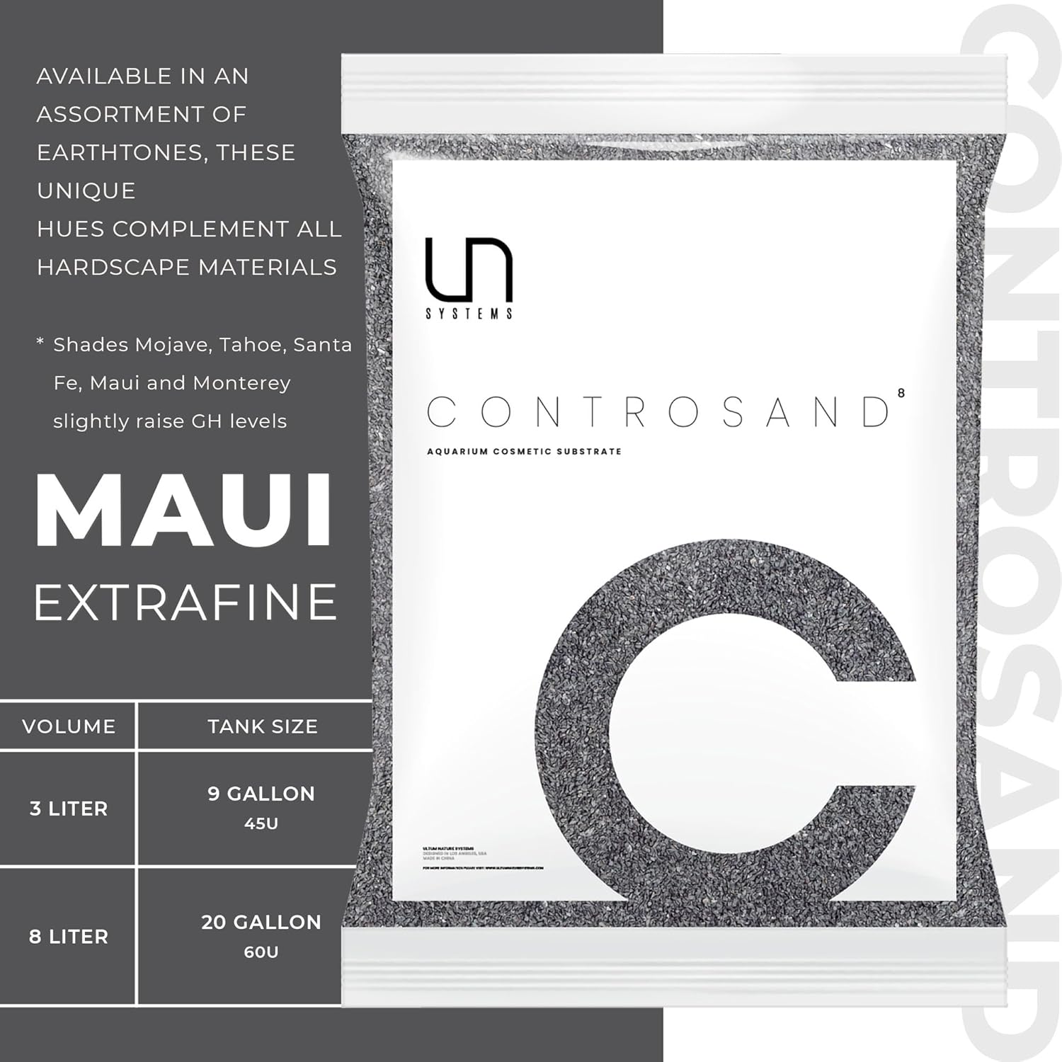 Ultum Nature Systems Controsand Maui Aquarium Gravel (3L) - Small Pebbles for Fish Tank - Planted Rocks - Substrate - Versatile Stones