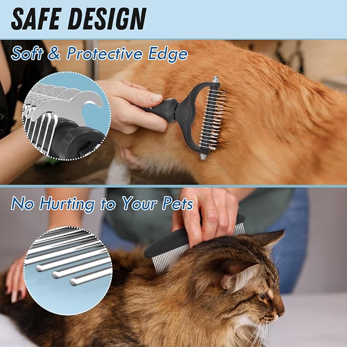 Docrok Pet Grooming Combo: Undercoat Rake, Dematting Deshedding Brush - Image 4