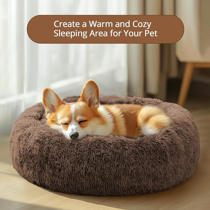 JOLLYVOGUE Calming Dog Beds Large Sized Dog, 36in Donut Washable Large Pet Bed - Image 4