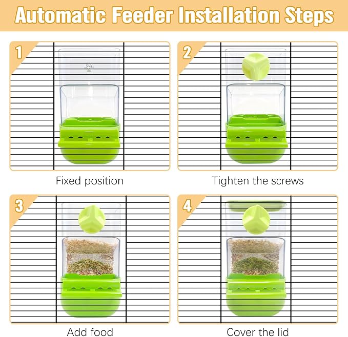 BNOSDM No Mess Bird Cage Feeders Automatic Bird Feeder Parrot Cage Accessories - Image 6