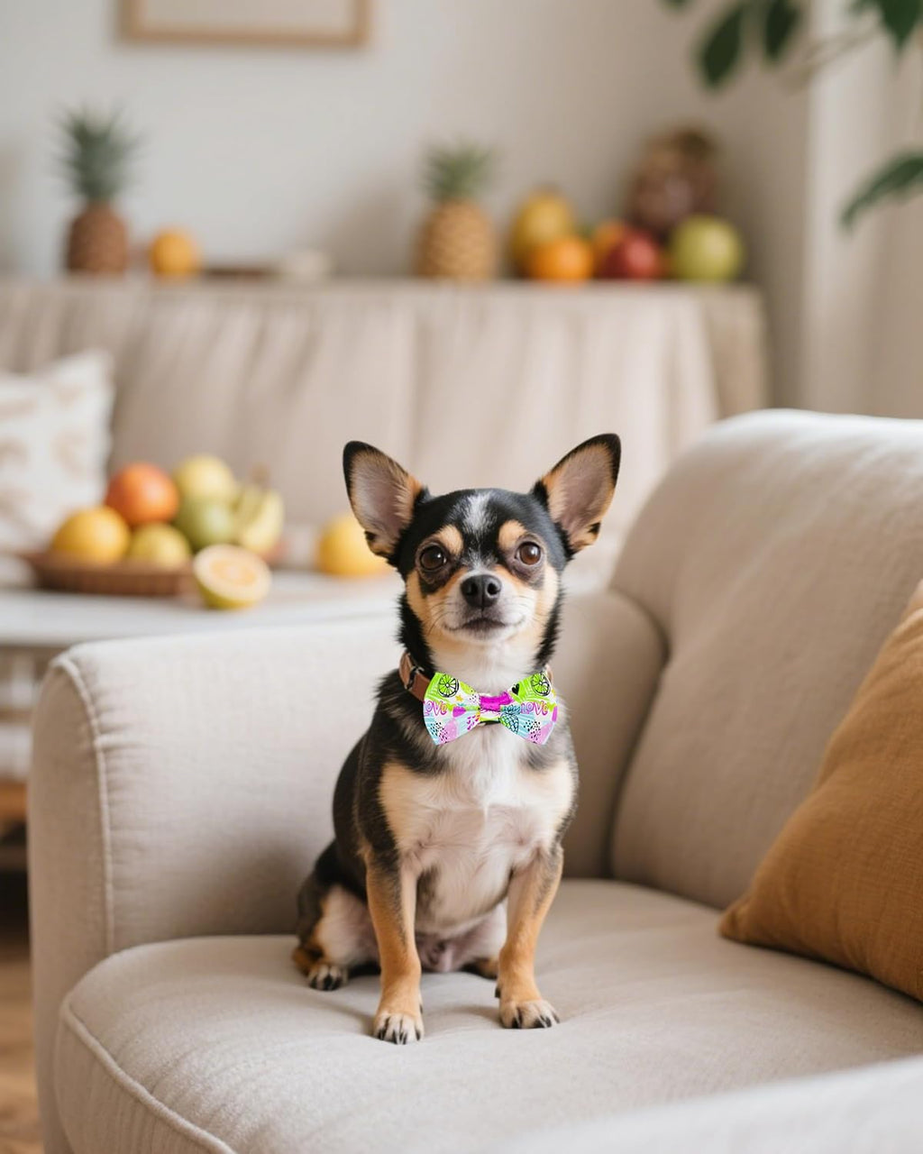PET SHOW 10 Pack Fruit Small Dog Bow Ties Sliding Collar Attachments Puppy Cats Strawberry Bowties for Medium Dogs Avocado Bowknots Holiday Party Pet Grooming Accessories(Small)