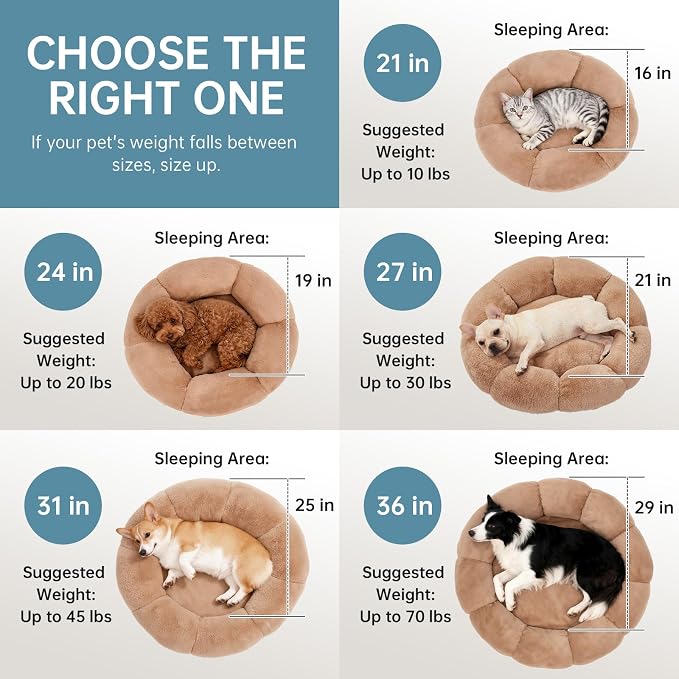 OhGeni 36 inches Calming Donut Orthopedic Dog & Cat Bed - Image 9