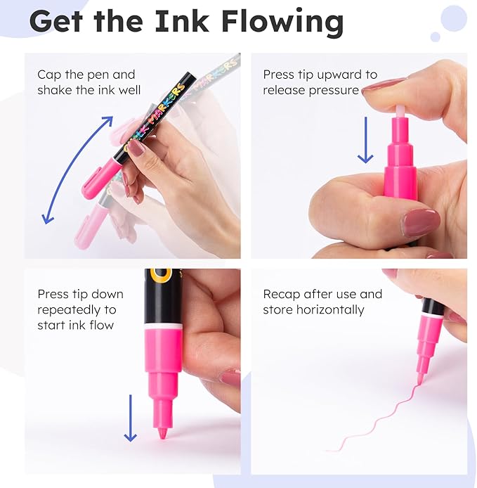 KERIFI Liquid Chalk Markers Fine Tip 1.0 mm, 36 Colors Wet Erase Makers for Calendar Chalkboard, Erasable Chalk Pens for Blackboard, Dry Erase Board, Bistro Menu, Wedding Signs, Glass Window Decor