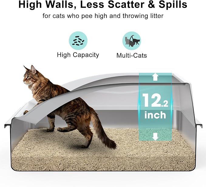 AIPERRO Stainless Steel Litter Box Extra Large - Image 5