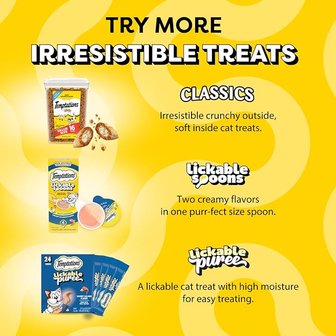 Temptations Creamy Puree Squeezable Lickable Wet Cat Treat Variety Pack - Image 11