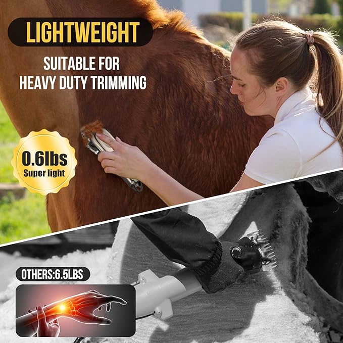 Horse Clippers Cordless Quiet, Professional Livestock Clippers - Image 3