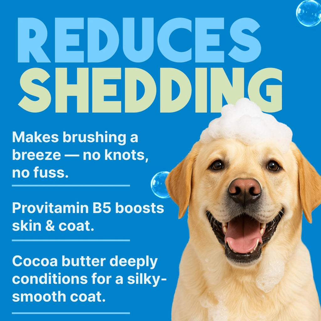 TropiClean Deshedding Dog Conditioner, Reduces Shedding & Softens Coat, Puppy Safe, Made in the USA, Lime & Cocoa Butter Scent, 20oz.