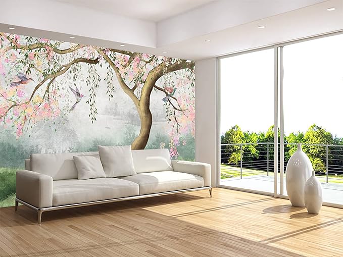 Forest Wallpaper Fantasy Forest and Bird Wall Mural for Bedroom Living Room Dining Room(Not Peel n' Stick)